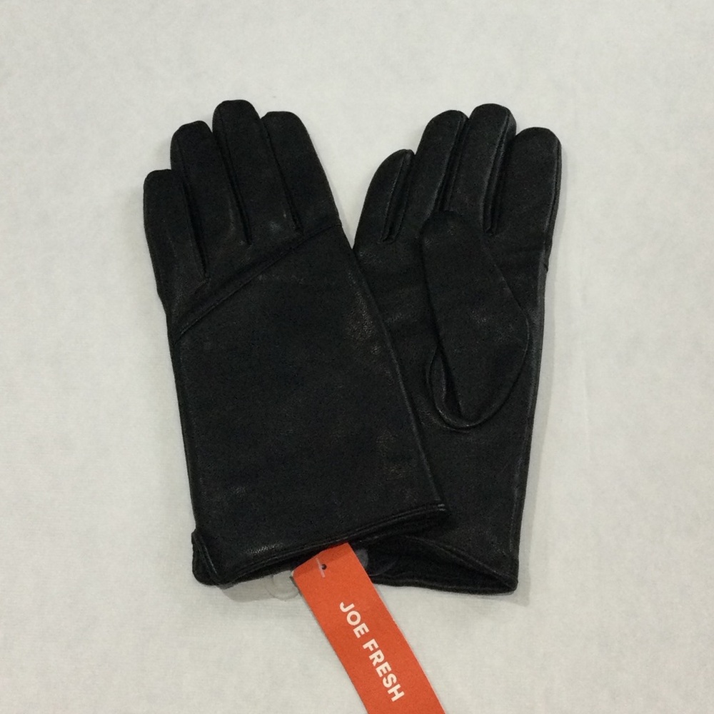 NWT Joe Fresh Women’s Classy Leather Black Gloves - Picture 4 of 4